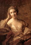 NATTIER, Jean-Marc Portrait of a Young Woman Painter sg Sweden oil painting reproduction